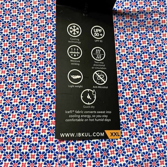 IBKUL Men's Geo Royal Print Polo Modern Fit Size XXL NWT - Picture 8 of 10